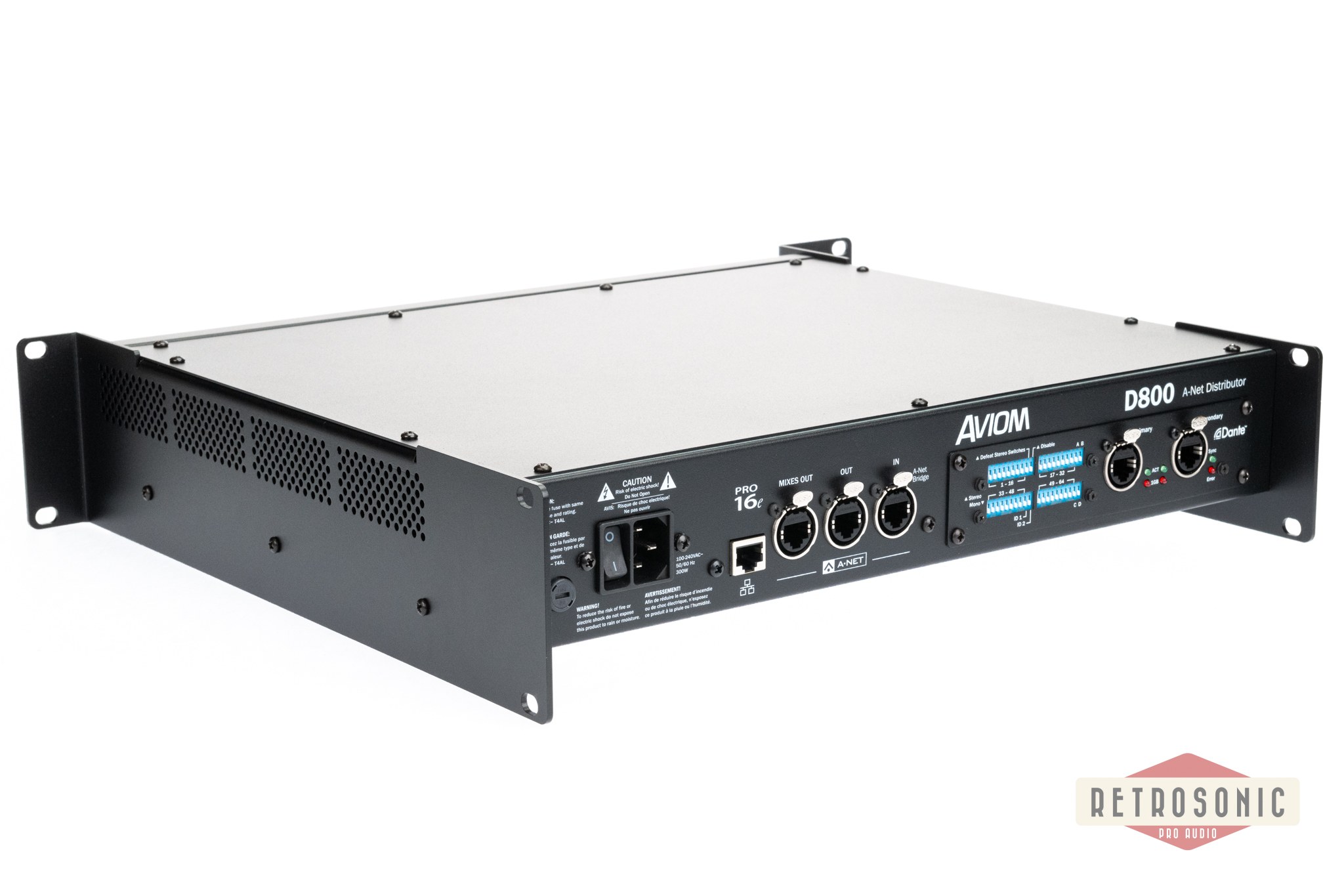 Aviom D800D A-Net Distributor, with A-Net Bridge input and Dante interface