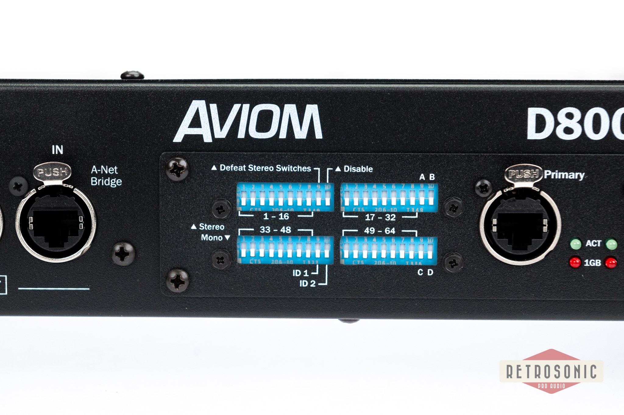 Aviom D800D A-Net Distributor, with A-Net Bridge input and Dante interface