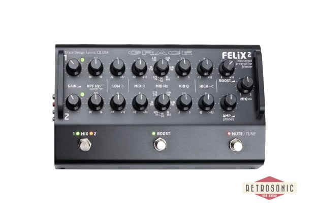 Grace Design FELiX2-BK 2-Channel Instrument & Mic Preamp / DI / EQ Black Finish