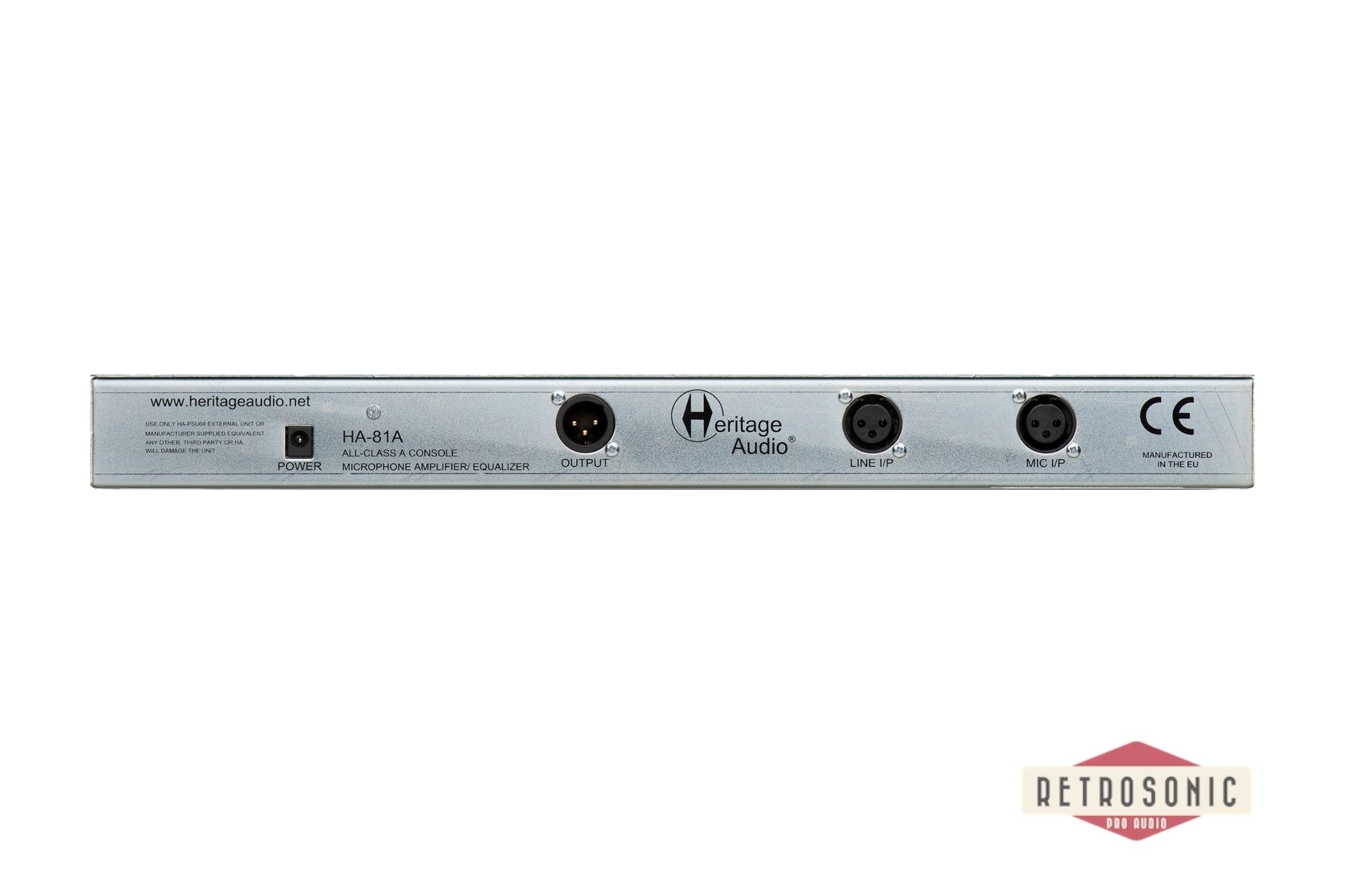 Heritage Audio 81A Elite. 73 Preamp with 81 EQ